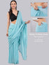 Vasthrlay Womens Turquoise Blue Cotton Ready To Wear Saree