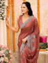 Vasthrlay Scalloped Embroidery Turquoise Saree