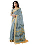 Vasthrlay Womens Printed Unstitched Dark Green Saree