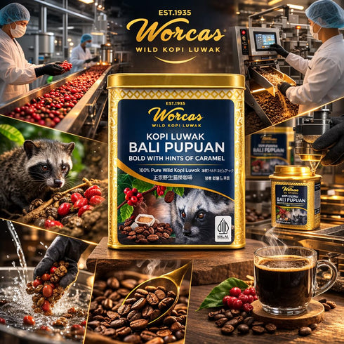 Worcas Wild Kopi Luwak Bali Pupuan Drip Coffee Bags 7 x 10g