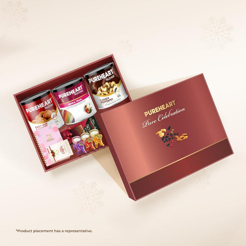 PUREHEART Valentine’s Day Gift Hamper for Him & Her | Premium Dry Fruits Gift Box