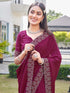 Vasthrlay Georgette Embroidery Dark Saree