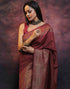 Vasthrlay Banarasi Kanjivaram Unstitched Teal Saree
