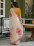 Vasthrlay Womens Printed Unstitched Beige Saree