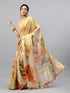 Vasthrlay Metallic Gold Heavy Zari Woven Silk Ethnic Saree With Unstitched Blouse