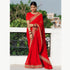 Vasthrlay Red Georgette Unstitched Saree