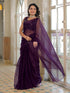 Vasthrlay Georgette Embroidery Moss Saree