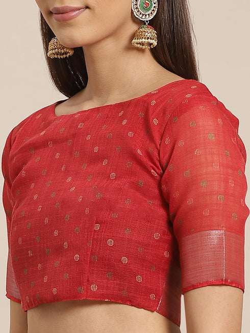 Vasthrlay Geometric Unstitched Peach Ethnic Wear