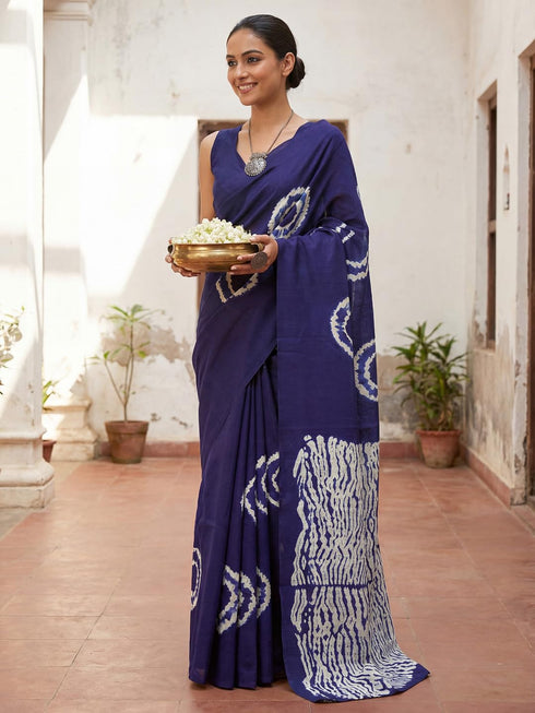 Vasthrlay Bhagalpuri Tieanddye Unstitched Ai Ethnic Wear