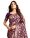 Vasthrlay Womens Jacquard Unstitched Wine Saree