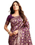 Vasthrlay Womens Jacquard Unstitched Wine Saree