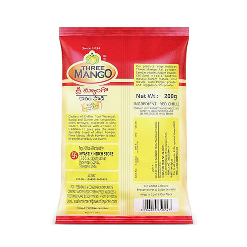 Three Mango Mirch (Chilly) Powder 200gm