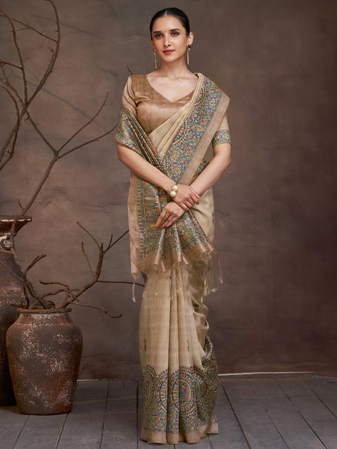 Vasthrlay Madhubani Printed Unstitched Hs Ethnic Wear