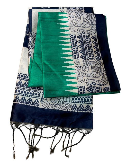 Vasthrlay Tussar Kalamkari Madhubani Border Blouse