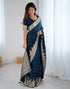 Vasthrlay Banarasi Weaving Unstitched Blue Saree