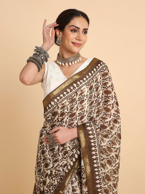 Vasthrlay Lightweight Breathable Traditional Printed Saree