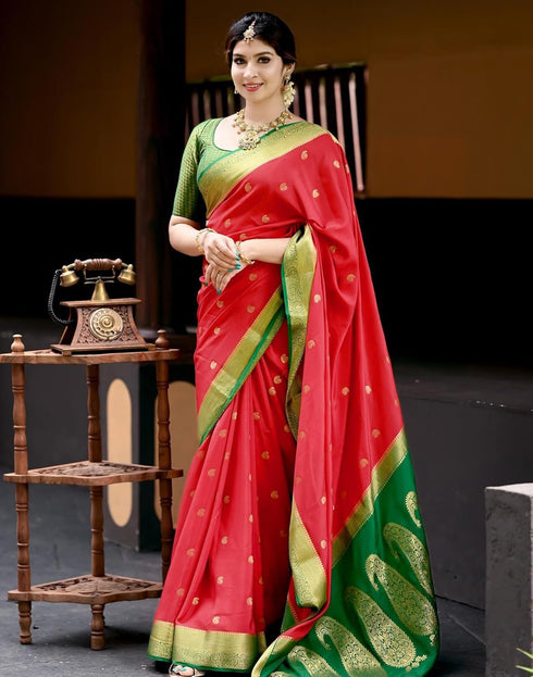 Vasthrlay Kanjivaram Jacquard Unstitched White Saree