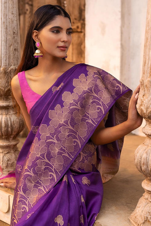Vasthrlay Purple Tussar Woven