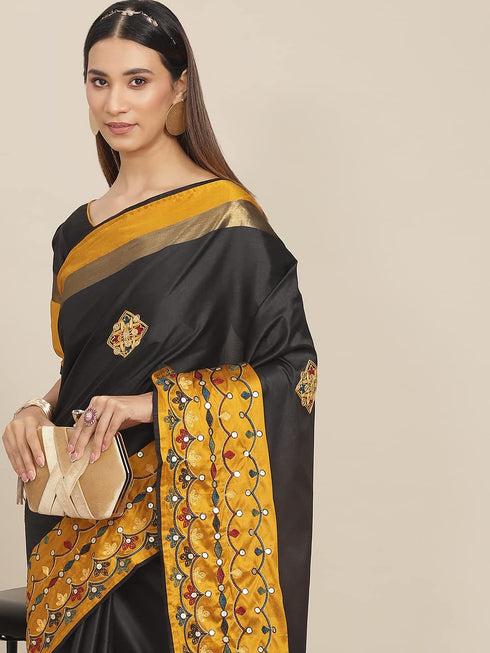 Vasthrlay Embroidery Contrast Saree