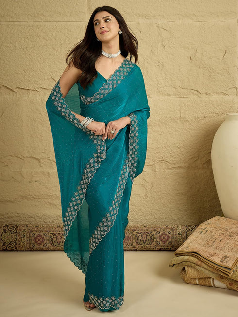 Vasthrlay Scalloped Unstitched Designer Vm Ethnic Wear