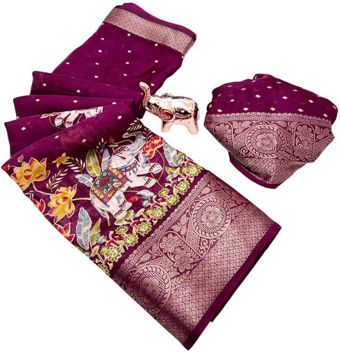 Vasthrlay Kalamkari Georgette Weaving