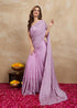 Vasthrlay Chiffon Siroski Unstitch Pink Ethnic Wear