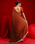 Vasthrlay Womens Blouse Rust Saree With Unstitched Blouse Piece