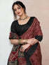 Vasthrlay Bandhani Printed Maroon Saree With Unstitched Blouse Piece