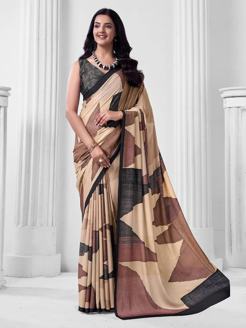 Vasthrlay Printed Off White1 White Saree