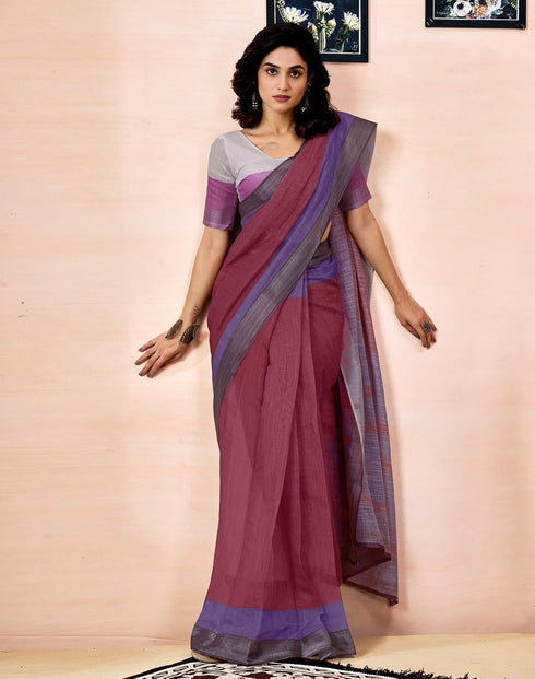 Vasthrlay Womens Printed Unstitched Dark Green Saree