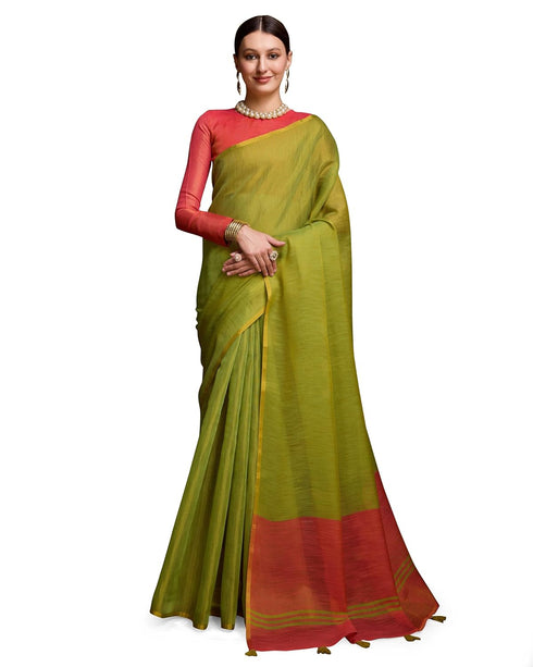 Vasthrlay Women's Cotton Length Unstitched Saree