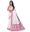 Vasthrlay Cotton Blue White Saree