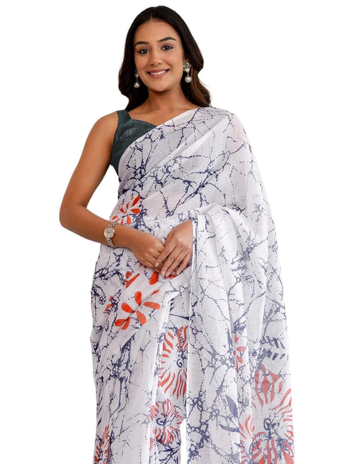 Vasthrlay Womens Printed Unstitched Dusty Pink Saree