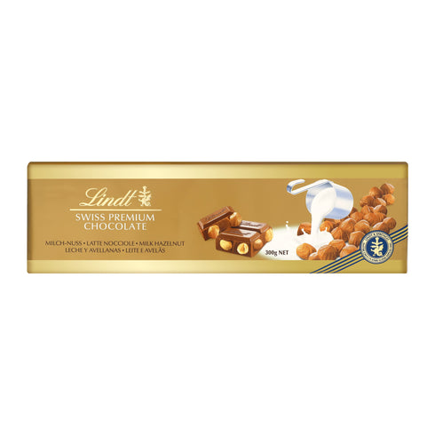 Lindt Gold Tab Chocolate with Hazelnut 300 gm Pack