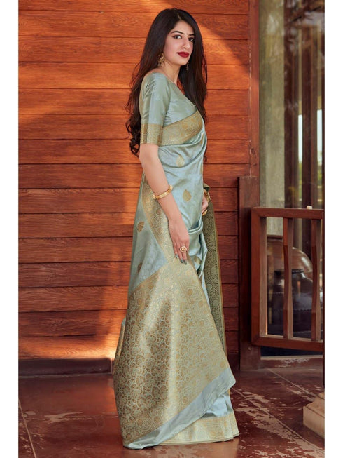 Vasthrlay Kanjivaram Unstitched Saree