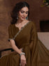 Vasthrlay Chinnon Chiffon Pista Saree