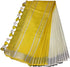 Vasthrlay Handloom Bhagalpuri Two Dye Attached Yellow Cream White