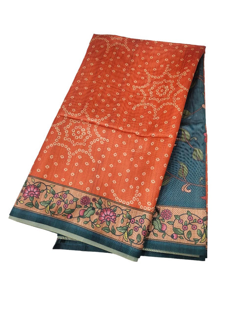 Vasthrlay Tussar Bandhani Kalmkari