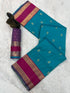Vasthrlay Kanjivaram Floral Design Contrast Seagreen