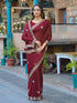 Vasthrlay Georgette Embroidery Unstitched Coral Saree