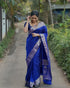 Vasthrlay Blue Banarasi Traditional Unstitched Saree