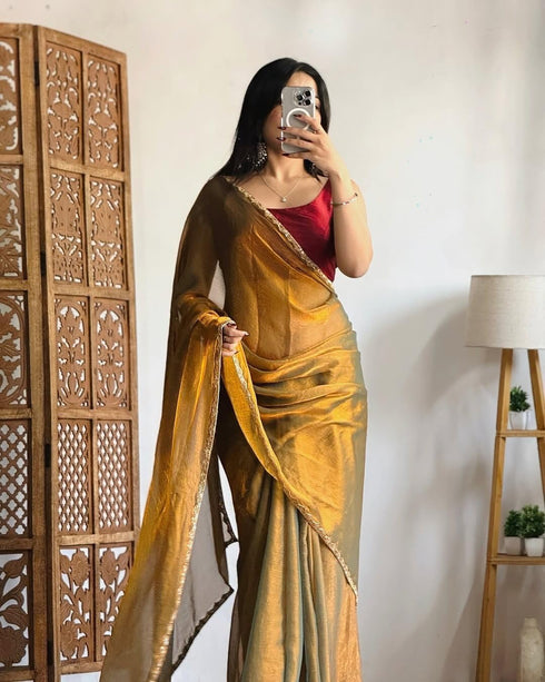 VasthrlayBoarder Unstitched Chhaava Mustardd Mustard Free Ethnic Wear