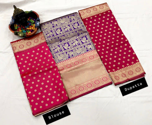 Vasthrlay Traditional Unstitched Kanjivaram Kanchipuram