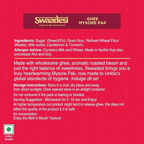 Unibic Swaadesi Premium Mysore Pak & Baklava Box
