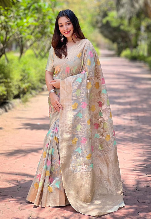 Vasthrlay Organza Handloom Blouse Ethnic Wear