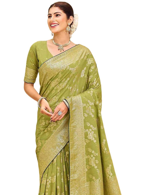 Vasthrlay Womens Banarasi Unstitched Mauve Saree
