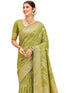 Vasthrlay Womens Banarasi Unstitched Mauve Saree