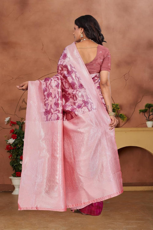 Vasthrlay Kanjivaram Blouse Purple Peachpurple
