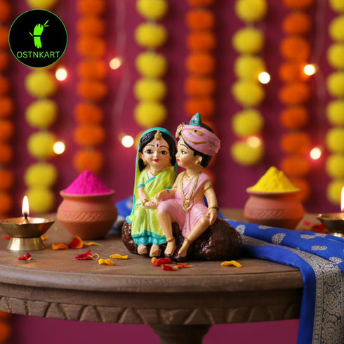 Radha Krishna Polyresin Idol – 4 Inch Multicolour