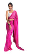 Vasthrlay Pink Georgette Unstitched Saree